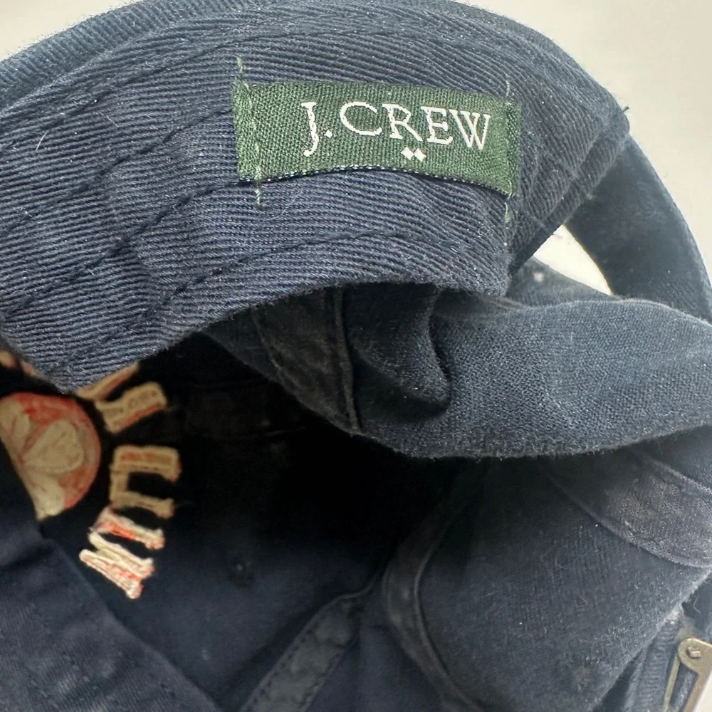 J.Crew Navy Cap with Embroidered Details - One Size